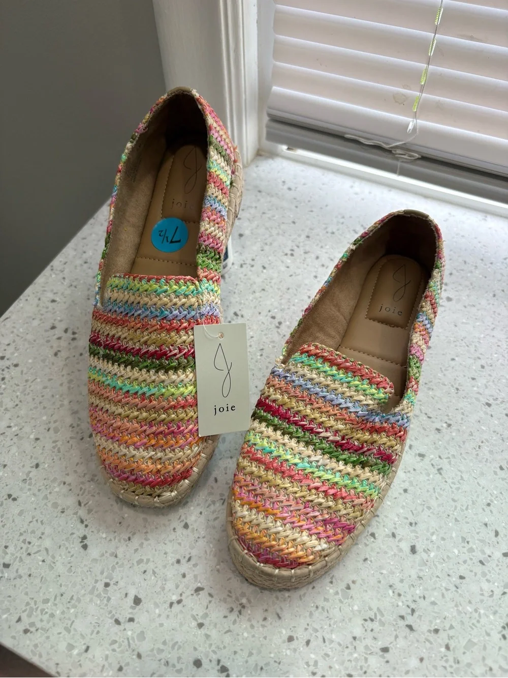NWT Joie Cara Multicolor Woven Espadrille Slip-On - Women's- size 7.5